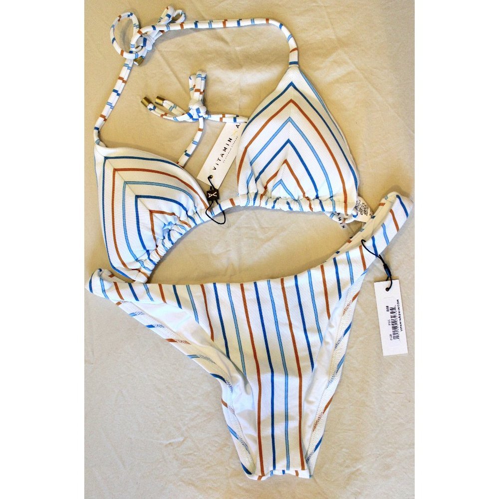 Vitamin A - Natalie Miter Stripe Bikini Set